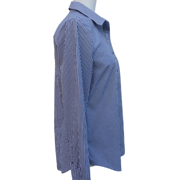 J.Crew Perfect Black and White Striped Button Shirt Women's Medium - Picture 13 of 17